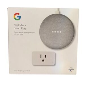 Google Nest Mini 2nd Gen Smart Speaker with C by GE Indoor Smart Plug